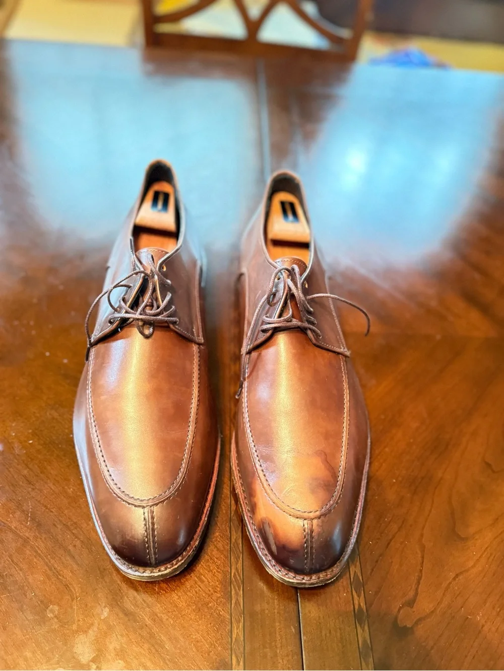 Allen Edmonds Brown Leather Lace-Up Derby Shoes